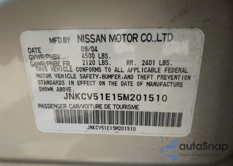 2005 Infiniti G35 из США, поврежденный, VIN JNKCV51E15M201510